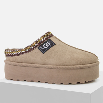 Klapki EMU Botki na platformie Beżowe Śniegowce Ocieplane Mukluki Eskimoski