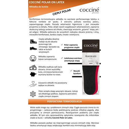 Cienkie zimowe wkładki polarowe - COCCINE POLAR ON LATEX SLIM