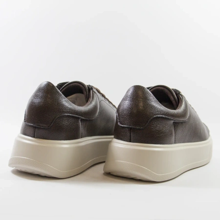 Cambell 19379 brązowe sneakersy damskie skórzane na platformie