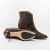 Cambell 98340 Brązowe zamszowe botki damskie na obcasie 7 cm
