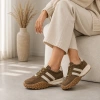 Goodin 1090 brązowe sneakersy damskie zamszowe na platformie