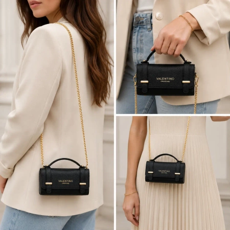 Valentino Creations torebka mini listonoszka czarna