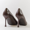 Czółenka damskie KOTYL Szpilki Skórzane Brązowe na obcasie eleganckie 8525