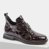 Filippo DBT4763 Bordowe botki damskie skórzane lakierowane