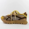 Simen 8692A Żółto-brązowe sneakersy damskie skórzane na platformie