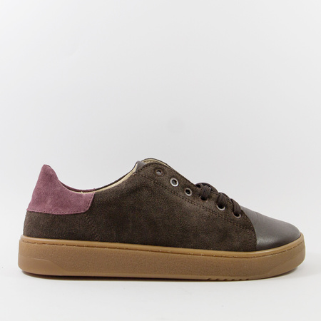 Półbuty damskie KAMPA Barefoot Brązowe Sneakersy Skórzane zamszowe 1120