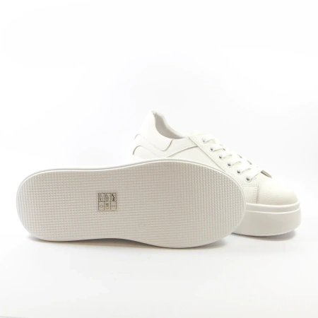 Goodin 1072 białe sneakersy damskie skórzane na platformie