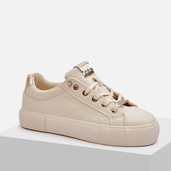 Sneakersy damskie BIG STAR Beżowe trampki sportowe na platformie NN274210