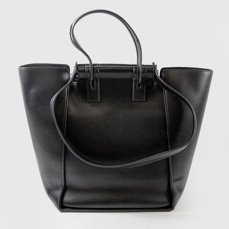 Torebka damska Shopperka Czarna Z paskami 885587