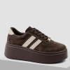 Goodin 1044 brązowe sneakersy damskie zamszowe na platformie