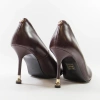 Chebello 5227 Bordowe czółenka damskie skórzane na szpilce 