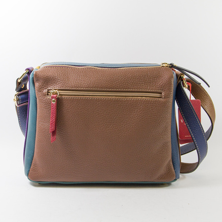 Torebka damska VEZZE Listonoszka Skórzana Kolorowa Trzykomorowa V004