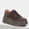 Filippo DP7987 Brązowe sneakersy damskie zamszowe na platformie