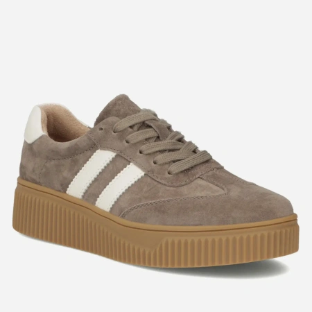 Filippo 6776 beżowe sneakersy damskie zamszowe na platformie