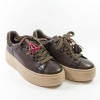 Tamaris 23775 brązowe sneakersy damskie skórzane na platformie mocca