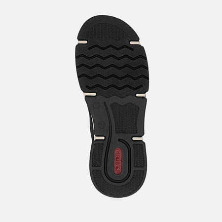 Botki damskie RIEKER Czarne trzewiki Sneakersy ocieplane ANTISTRESS  