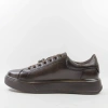 Cambell 19379 czekoladowe sneakersy damskie skórzane na platformie