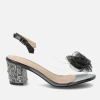 D&A MR61-9011 Eleganckie sandały damskie czarne transparentne silikonowe