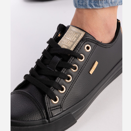 Trampki damskie BIG STAR czarne półbuty sneakersy tenisówki RR274749