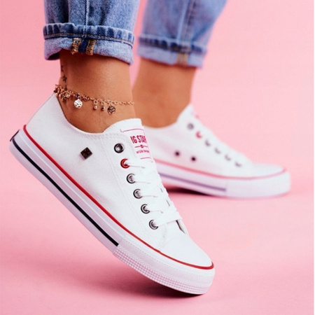 Trampki damskie BIG STAR Białe półbuty sneakersy tenisówki TT274022