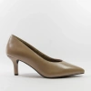 Marco Tozzi 22414 Czółenka damskie skórzane cappuccino na obcasie 7 cm brązowe