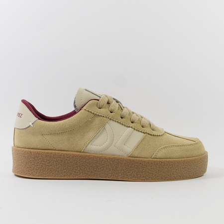 Sneakersy damskie DANIEL LOPEZ Beżowe Skórzane Półbuty zamszowe 4022