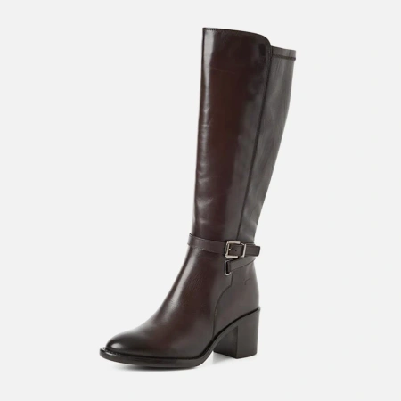 Tamaris 25509 Brązowe kozaki damskie Mocca na obcasie 7 cm