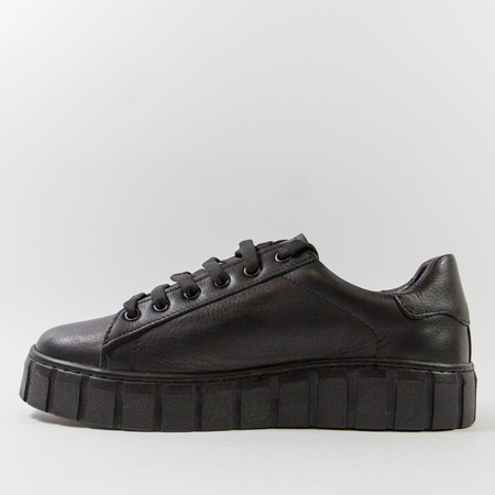 Sneakersy damskie T.SOKOLSKI Czarne półbuty skórzane na platformie J25-403