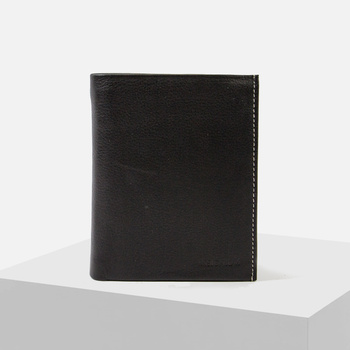 Portfel Męski INSIGNIUM Skórzany Elegancki czarny pionowy