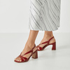 Sandały damskie TAMARIS 28339 Czerwone Lakierowane Słupek 7 cm Eleganckie