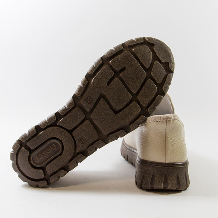 Półbuty damskie RIEKER Beżowe sportowe sneakersy Antistress wsuwane N1357