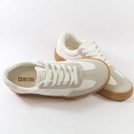 Trampki damskie BIG STAR Białe beżowe półbuty sneakersy tenisówki RR274804