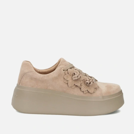 Filippo DP7987 Beżowe sneakersy damskie zamszowe na platformie 