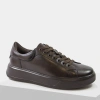 Cambell 19379 czekoladowe sneakersy damskie skórzane na platformie