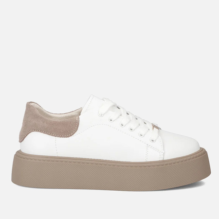 Filippo 6119 białe sneakersy damskie skórzane na platformie