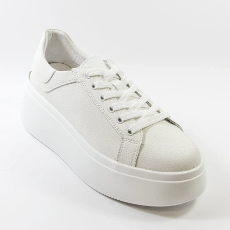 Goodin 1072 białe sneakersy damskie skórzane na platformie