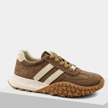 Goodin 1090 brązowe sneakersy damskie zamszowe na platformie