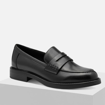 Mokasyny damskie MARCO TOZZI czarne półbuty wsuwane laofersy 24325