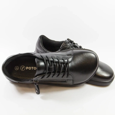 Potocki 26-19503 czarne półbuty damskie skórzane barefoot