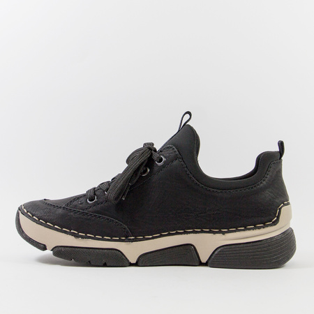 Półbuty damskie RIEKER Sneakersy czarne Trzewiki Antistress 45973-00