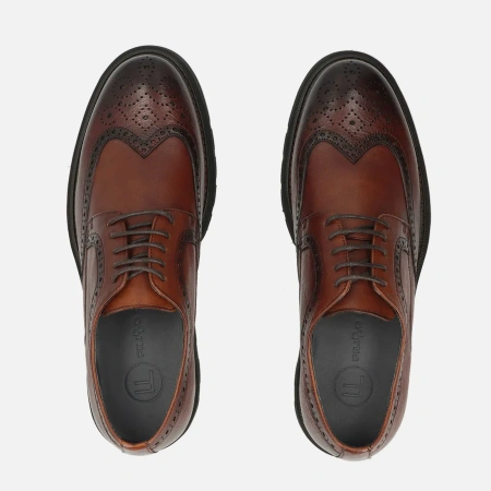 Filippo MP8008 Brązowe półbuty męskie skórzane brogue wizytowe