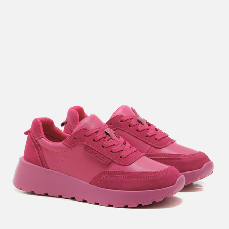 Półbuty damskie T.SOKOLSKI Różowe Skórzane sneakersy na platformie W25-611