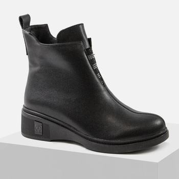 Botki damskie T.SOKOLSKI skórzane trzewiki ocieplane zimowe Z25-69