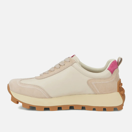 Sneakersy damskie FILIPPO Beżowe róż skórzane półbuty na platformie 6743
