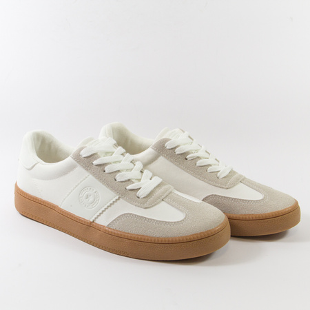 Trampki damskie BIG STAR Białe beżowe półbuty sneakersy tenisówki RR274804