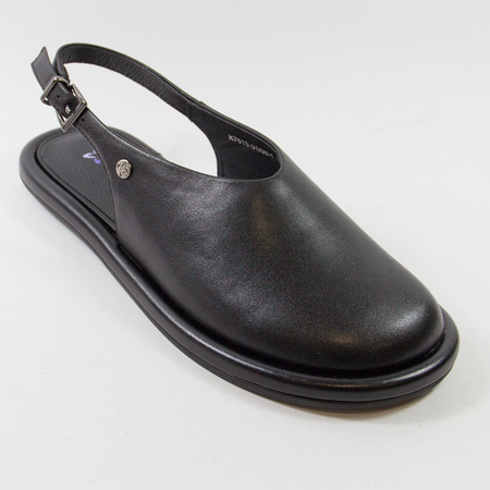 Maciejka K7513 Sandały damskie czarne skórzane zakryte palce Barefoot