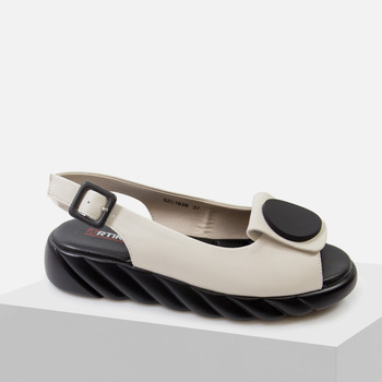 Sandały damskie ARTIKER Skórzane beżowe na platformie eleganckie 52C1639