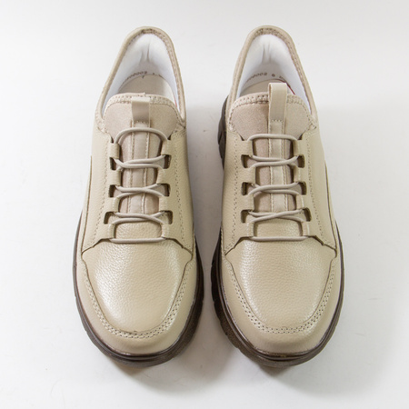 Półbuty damskie RIEKER Beżowe sportowe sneakersy Antistress wsuwane N1357