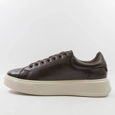 Cambell 19379 brązowe sneakersy damskie skórzane na platformie