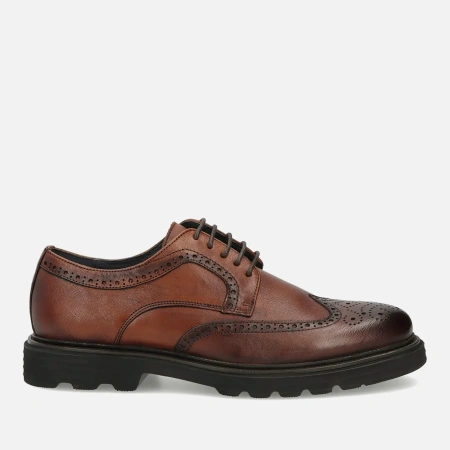 Filippo MP8008 Brązowe półbuty męskie skórzane brogue wizytowe